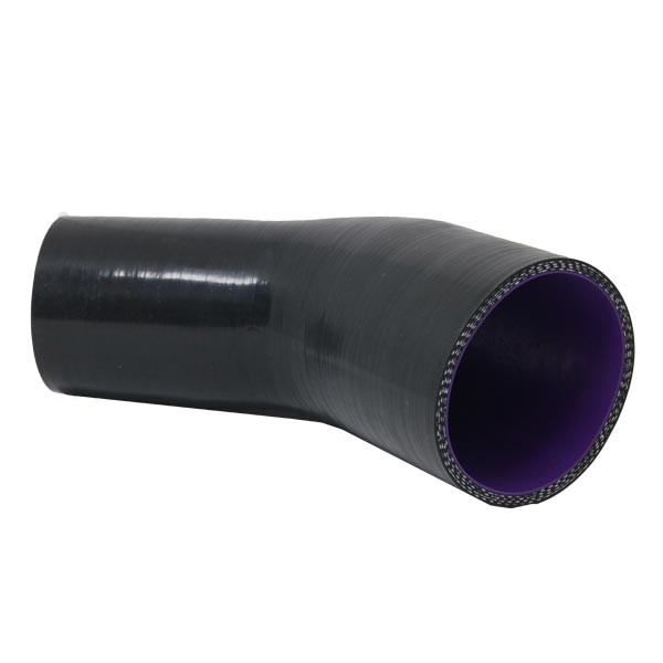 Mangote Preto em Silicone Redutor 45° 3" (76mm) para 2,5" (63mm) * 120mm - Epman