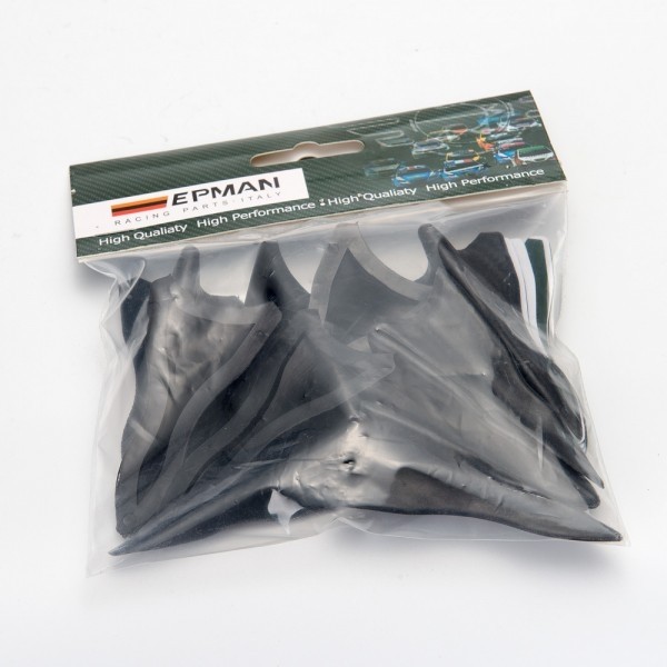 Kit Bumper Adesivo Spoiler Teto Aerodinâmico 10 Unidades - Fibra de Carbono