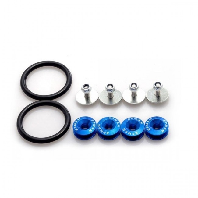 Kit Engate Reboque de Tecido com Conjunto de Arruela Billet para Fixação de Para-choque - EPMAN - Azul