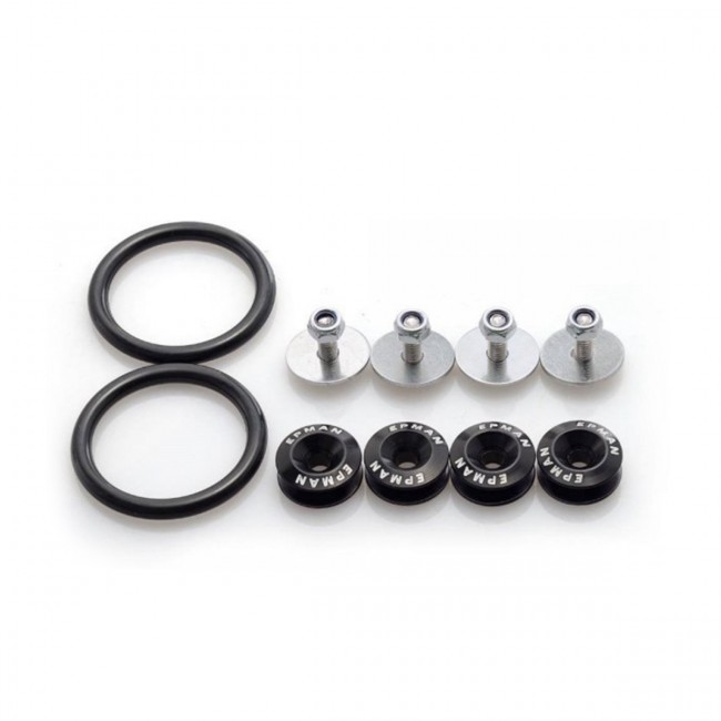 Kit Engate Reboque de Tecido com Conjunto de Arruela Billet para Fixação de Para-choque - EPMAN - Preto