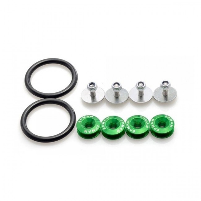 Kit Engate Reboque de Tecido com Conjunto de Arruela Billet para Fixação de Para-choque - EPMAN - Verde