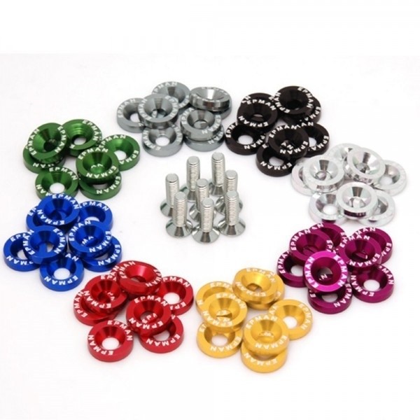 Kit de Arruela Billet Universal com parafuso M8 EPMAN - Verde