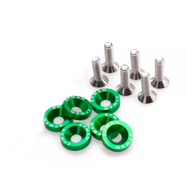 Kit de Arruela Billet Universal com parafuso M8 EPMAN - Verde