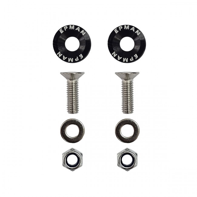 Par de Arruela Billet Universal com parafuso e porca M6 EPMAN - Preto