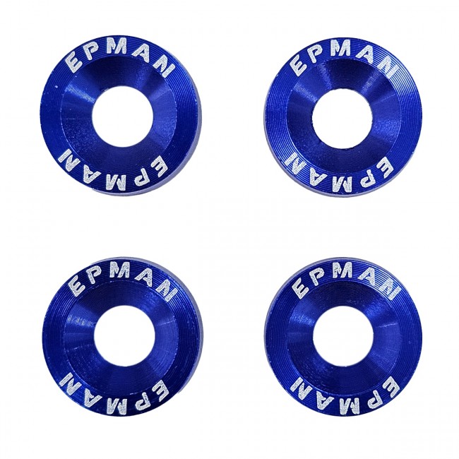 Kit 4 Arruelas Billet Universal com parafuso e porca M6 EPMAN - Azul