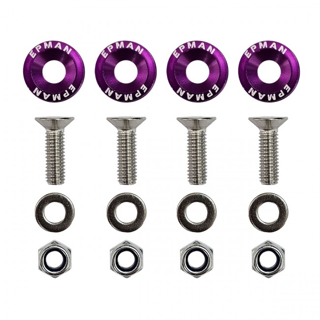 Kit 4 Arruelas Billet Universal com parafuso e porca M6 EPMAN