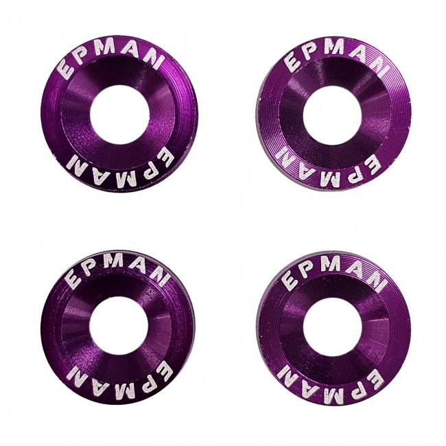 Kit 4 Arruelas Billet Universal com parafuso e porca M6 EPMAN - Roxo