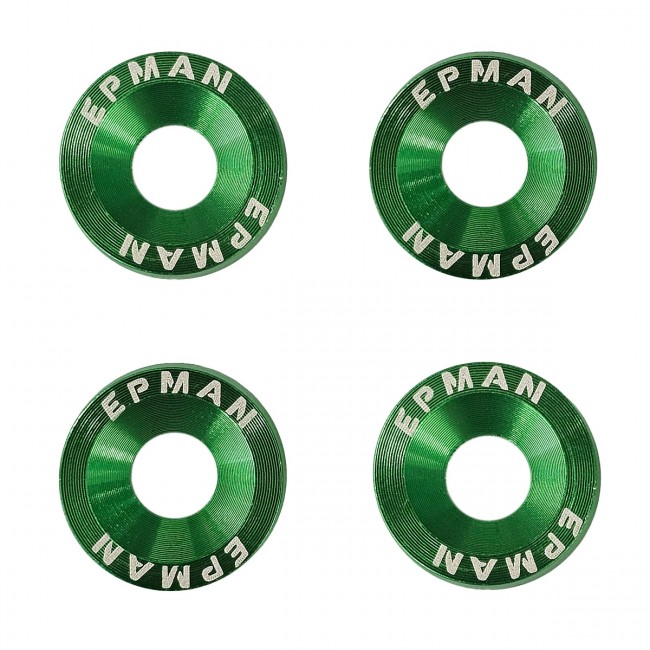 Kit 4 Arruelas Billet Universal com parafuso e porca M6 EPMAN - Verde