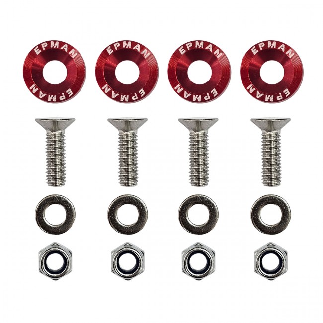 Kit 4 Arruelas Billet Universal com parafuso e porca M6 EPMAN