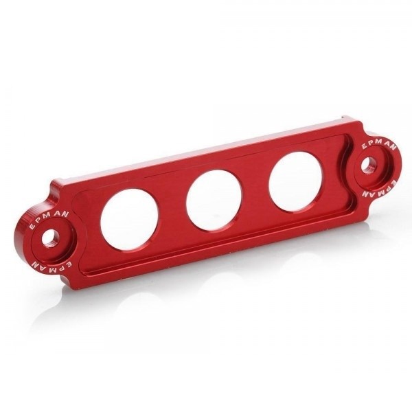 Fixador de Bateria Curto Epman para Honda em Alumínio - Vermelho