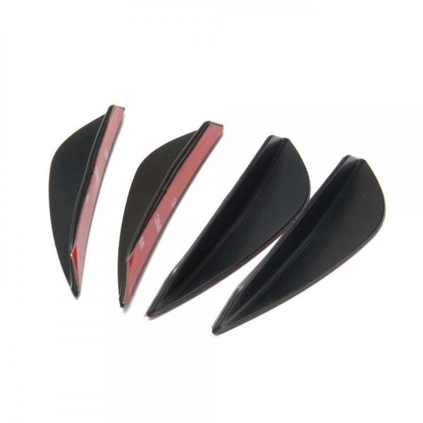 Kit Bumper Adesivo Spoiler Lateral Aerodinâmico 4 Unidades - Fibra de Carbono