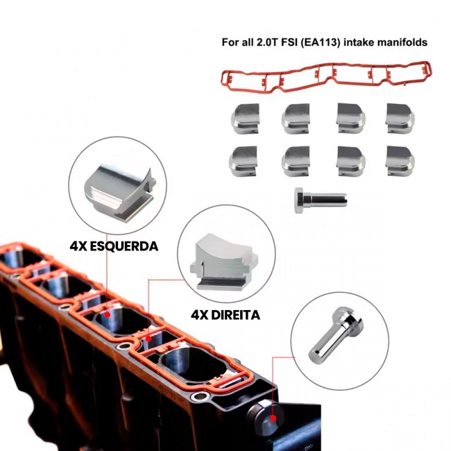 Kit de Remoção do Flap do Coletor de Admissão Motores VW 2.0 FSI EA113 - Com Junta - EPMAN