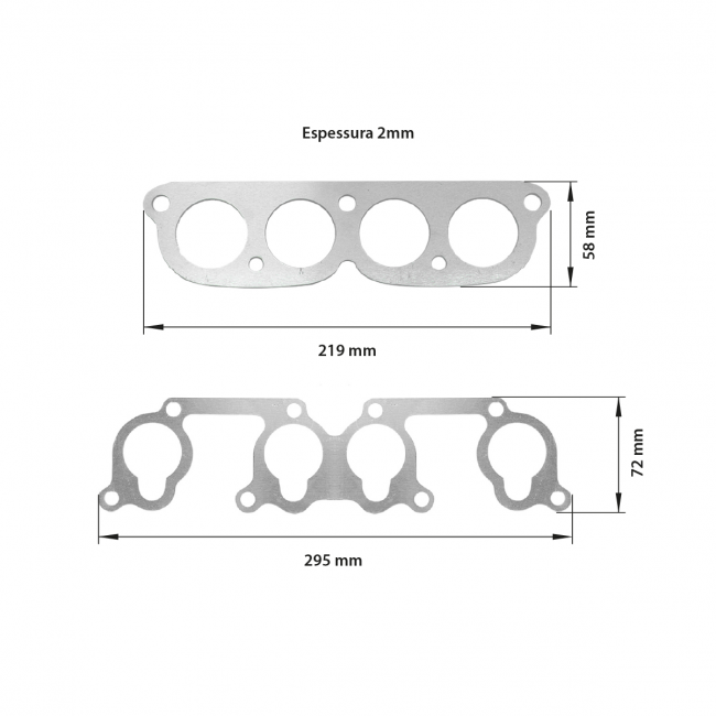 Junta Admissão VW AP 8v Fluxo Cruzado em Alumínio Epman
