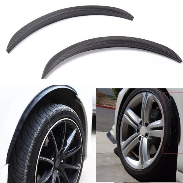 Kit Bumper Esportivo Spoiler Para-lama Aerodinâmico 13" 2 Unidades - Fibra de Carbono