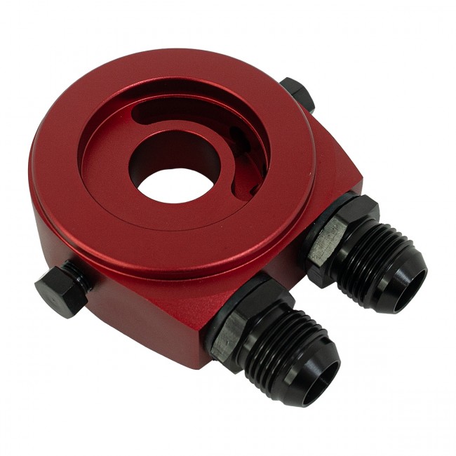 Suporte Filtro De Óleo Sandwich Plate Epman P/ Radiador Óleo - Vermelho