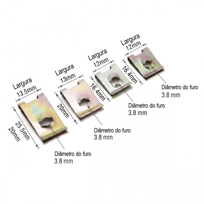 Kit 110 Peças Fixadores Internos Presilhas e Porcas Universais - Epman