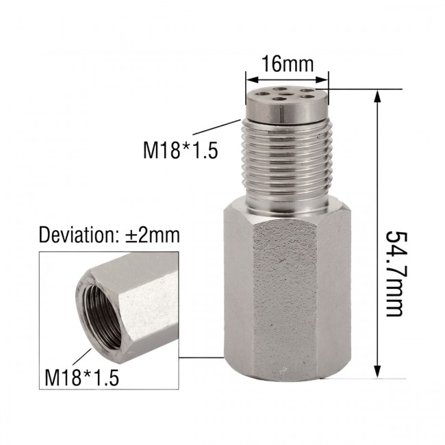 Extensor Reto para Adaptador de Sonda Lambda com Mini Catalisador - Epman