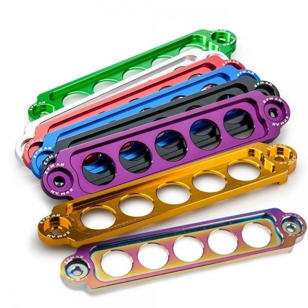 Fixador de Bateria Longo Epman para Honda em Alumínio - Neo Chrome