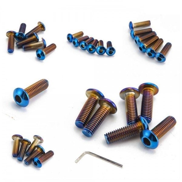 Kit Com 6 Parafusos Cabeça Lentilha Titanium M5x15mm P/ Fixação de Cubo no Volante Esportivo Epman – Neo Chrome