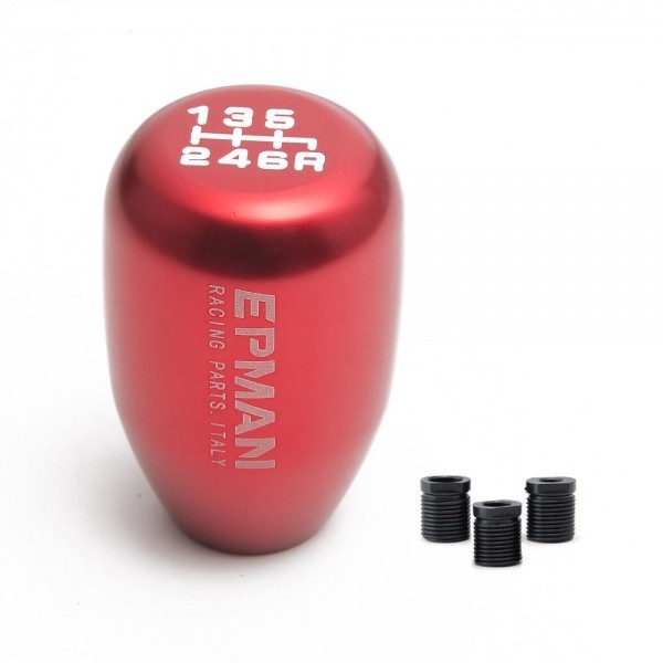  Manopla de Câmbio Curta 6 Marchas + Ré em Alumínio Epman - Vermelho