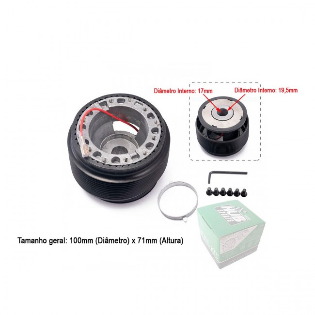 Cubo Curto HUB Adaptador de Volante Esportivo para FIAT - 40 Dentes - Epman