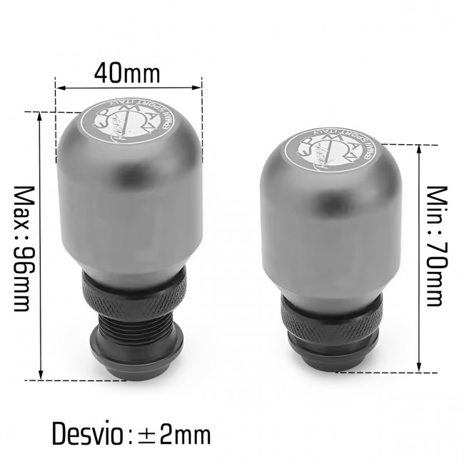 Manopla de Câmbio Longa com Regulagem de Altura em Alumínio - Verde - Epman