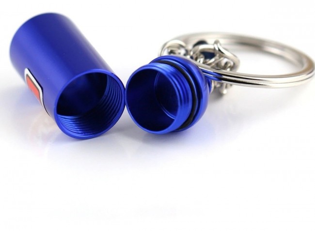 Chaveiro Garrafa Nitro NOS (Nitrous Oxide Systems) - Azul