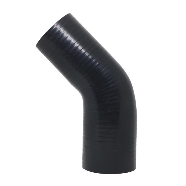 Mangote Preto em Silicone Redutor 45° 2,75" (70mm) para 2,5" (63mm) * 120mm - Epman