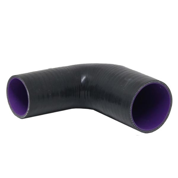 Mangote Preto em Silicone Redutor 90° 2,5" (63mm) para 2" (51mm) * 120mm - Epman