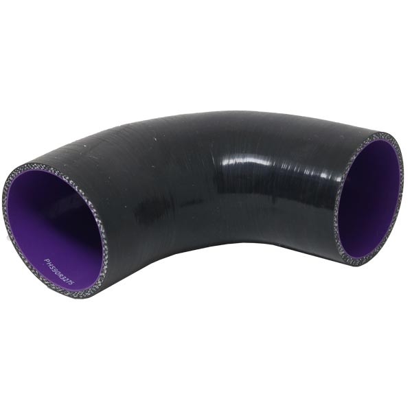 Mangote Preto em Silicone Redutor 90° 3" (76mm) para 2,75" (70mm) * 120mm - Epman