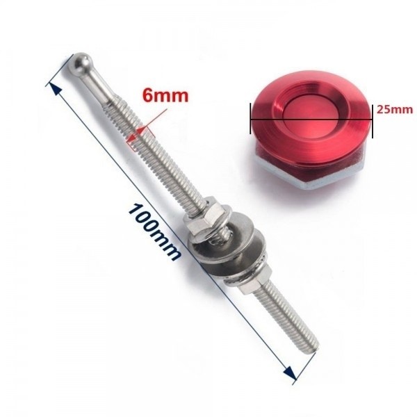 Trava Tipo Pin Hood Haste Grande (100mm) Trava Pequeno (25mm) Esportiva Universal Epman - Vermelho