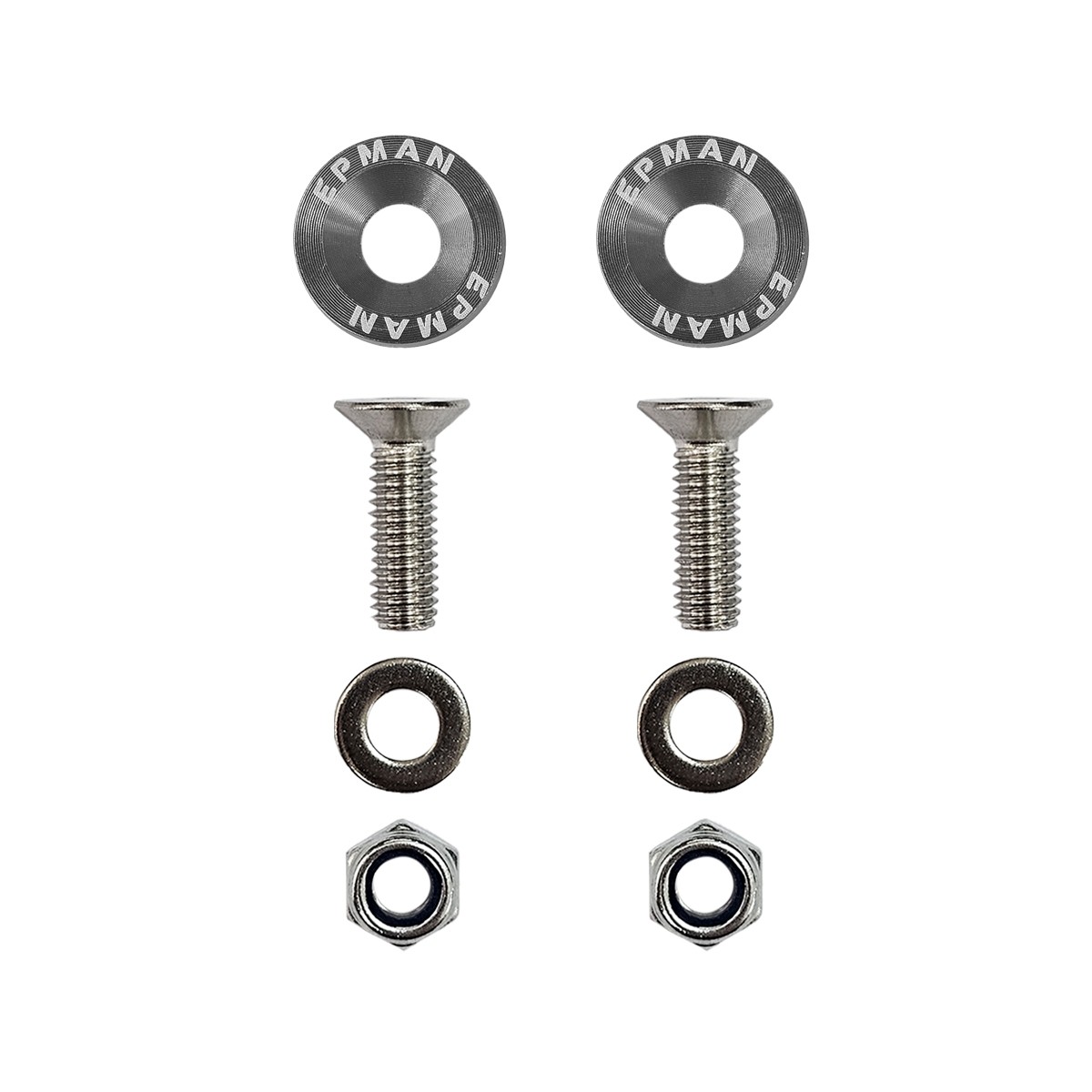 Par de Arruela Billet Universal com parafuso e porca M6 EPMAN - Cinza