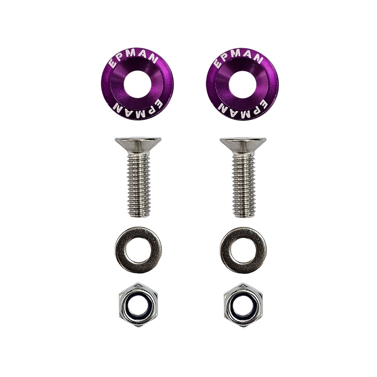 Par de Arruela Billet Universal com parafuso e porca M6 EPMAN - Roxo
