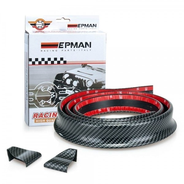 Kit Spoiler Adesivo Aerofólio Aerodinâmico Epman 1.5 Metros - Fibra de Carbono