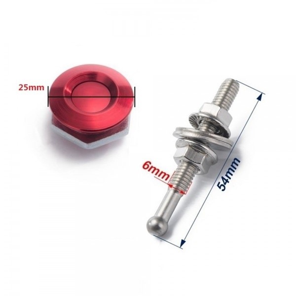 Trava Tipo Pin Hood Haste Pequena (54mm) Trava Pequena (25mm) Esportiva Universal Epman - Vermelho
