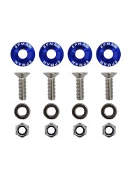 Kit 4 Arruelas Billet Universal com parafuso e porca M6 EPMAN - Azul