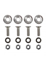 Kit 4 Arruelas Billet Universal com parafuso e porca M6 EPMAN - Prata