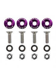 Kit 4 Arruelas Billet Universal com parafuso e porca M6 EPMAN - Roxo