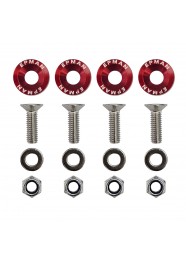 Kit 4 Arruelas Billet Universal com parafuso e porca M6 EPMAN - Vermelho