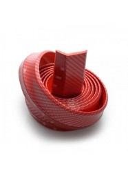 Bumper de Borracha Adesivo para Para-Choque Aerodinâmico 2.5 Metros - Vermelho (Fibra de Carbono)